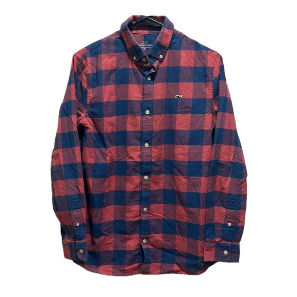Vineyard Vines Other - Vineyard Vines Boys Pink and Blue Checkered 100% Cotton Flannel Button Down XL